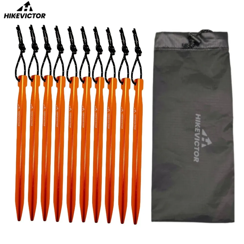 10 piquets de tente camping / bivouac en alliage d'aluminium léger Hikevictor -  16 cm