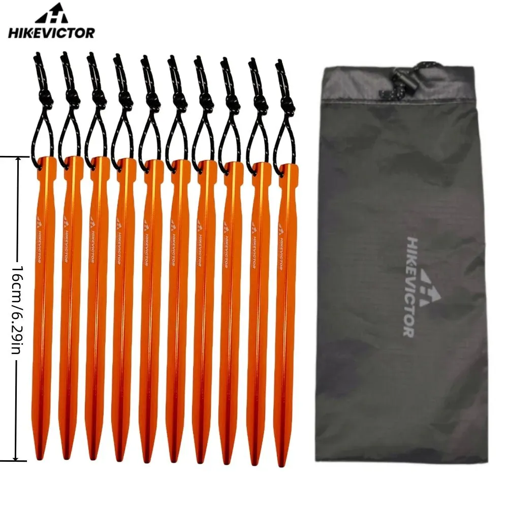 10 piquets de tente camping / bivouac en alliage d'aluminium léger Hikevictor -  16 cm