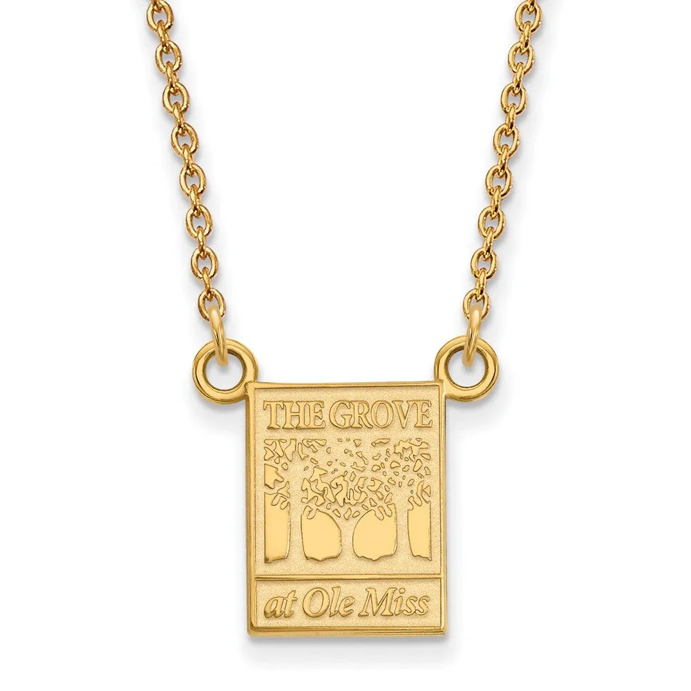 10k Yellow Gold U of Mississippi Small Pendant Necklace