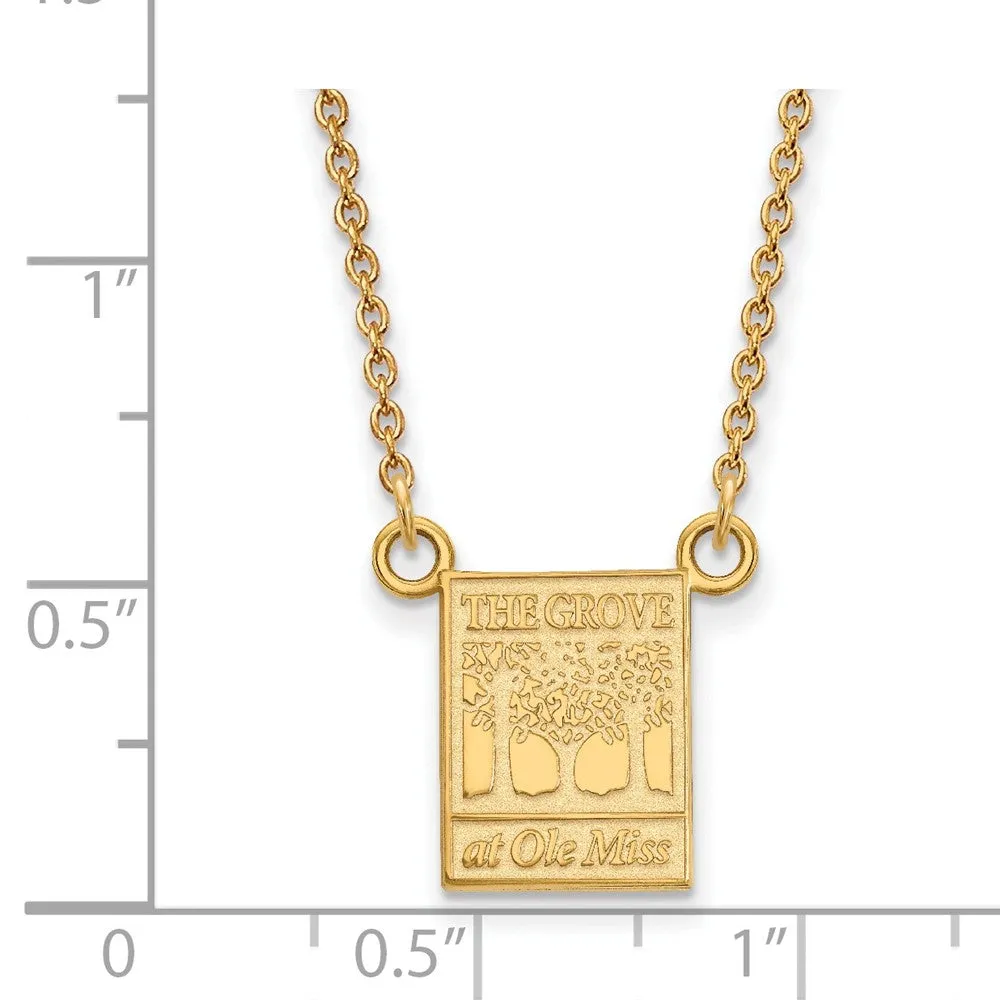 10k Yellow Gold U of Mississippi Small Pendant Necklace