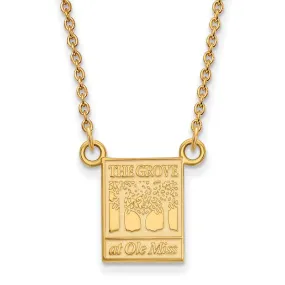 10k Yellow Gold U of Mississippi Small Pendant Necklace