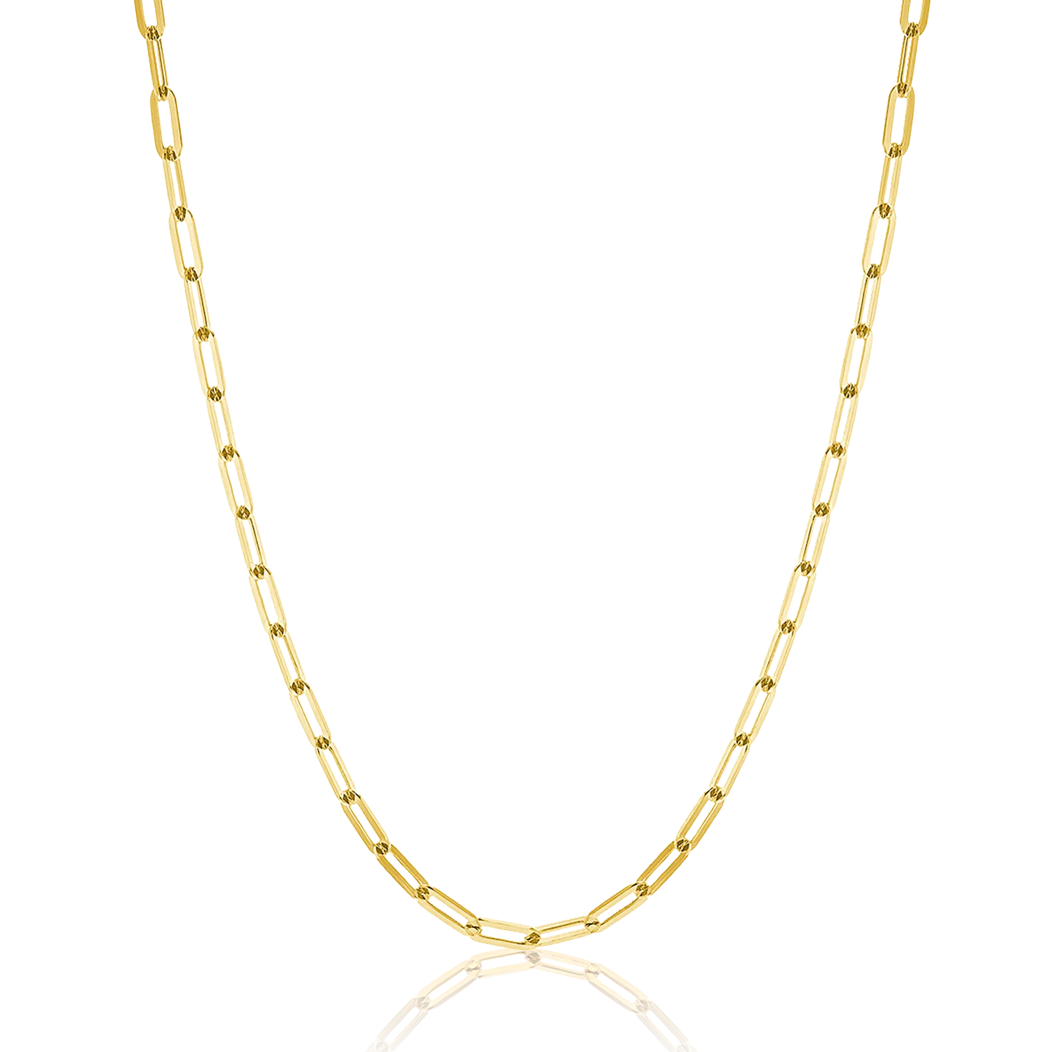 14K Diamond Cut Oval Link Chain Necklace