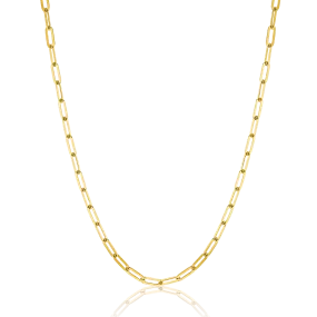 14K Diamond Cut Oval Link Chain Necklace