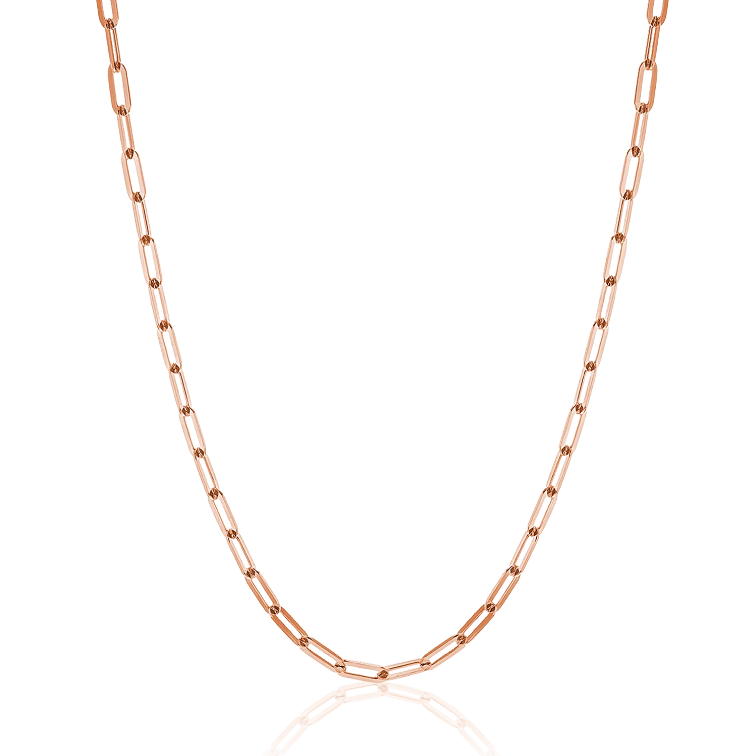 14K Diamond Cut Oval Link Chain Necklace