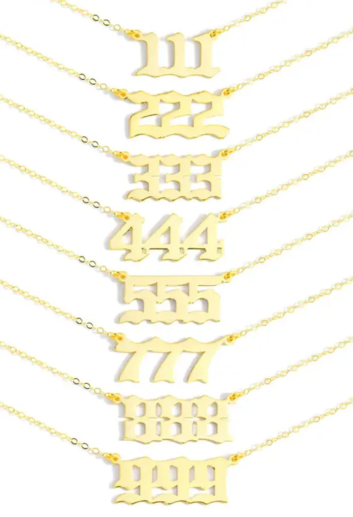 14K Gold Angel Number 999 Necklace