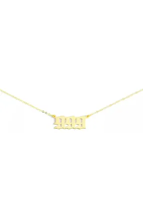 14K Gold Angel Number 999 Necklace