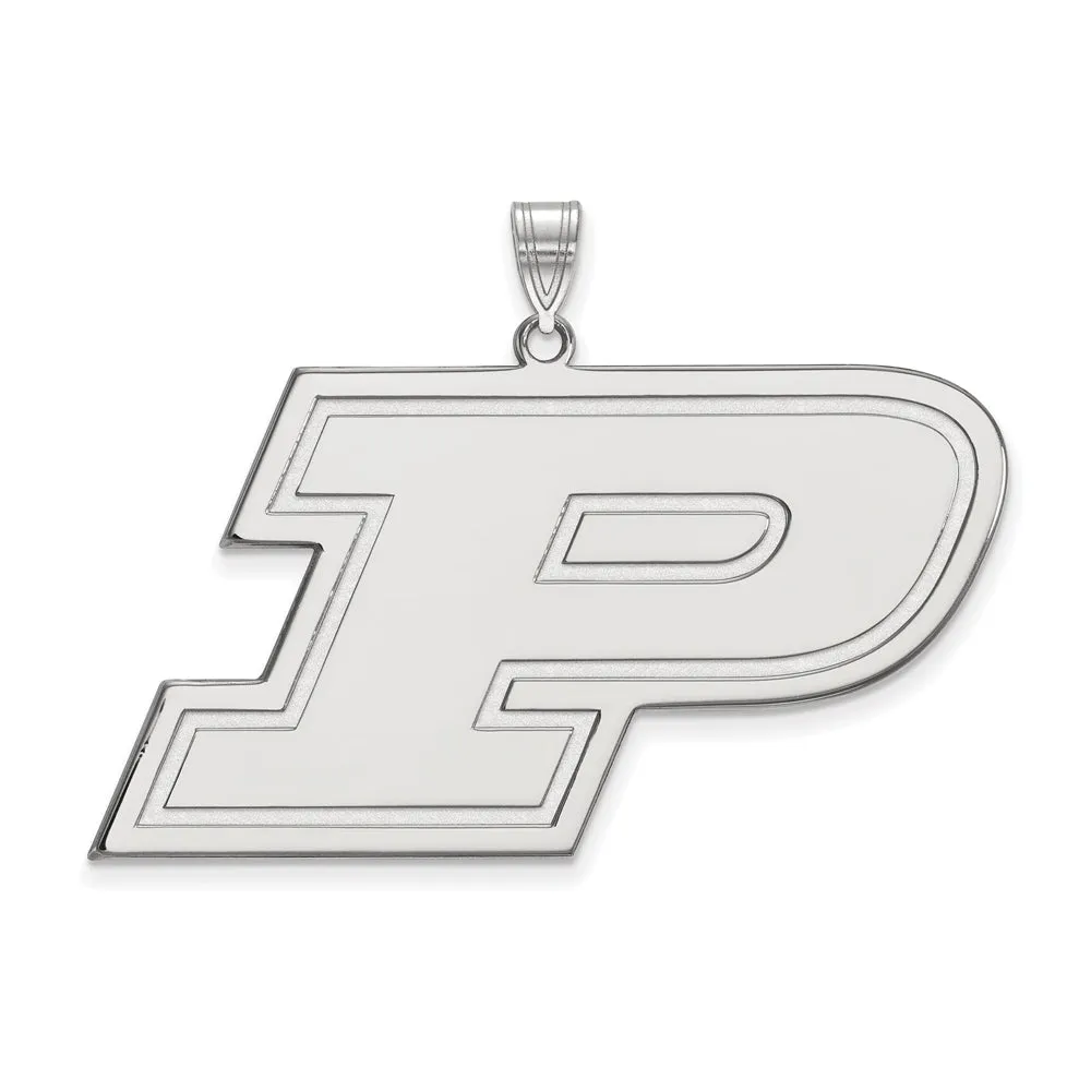 14k White Gold Purdue XL Initial P Pendant