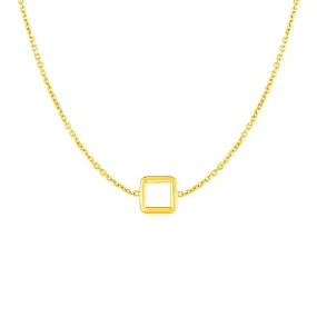 14k Yellow Gold Necklace with Petite Open Square Pendantrx70756-17-rx70756-17