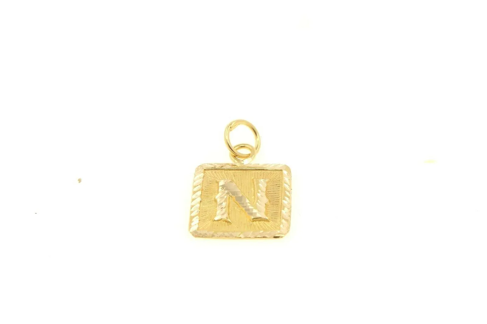 22k 22ct Solid Gold Charm Letter N Pendant Square Design p1116 ns