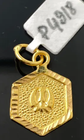 22K Solid Gold Khanda Pendant P4918