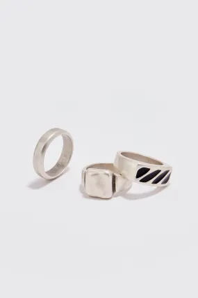 3 Pack Basic Signet Rings