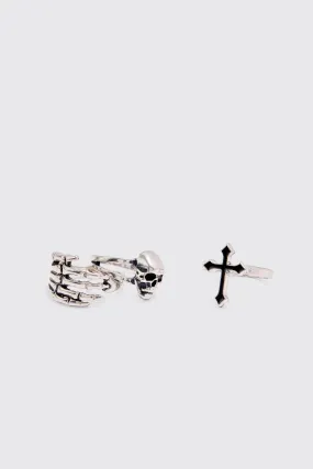 3 Pack Skull Rings