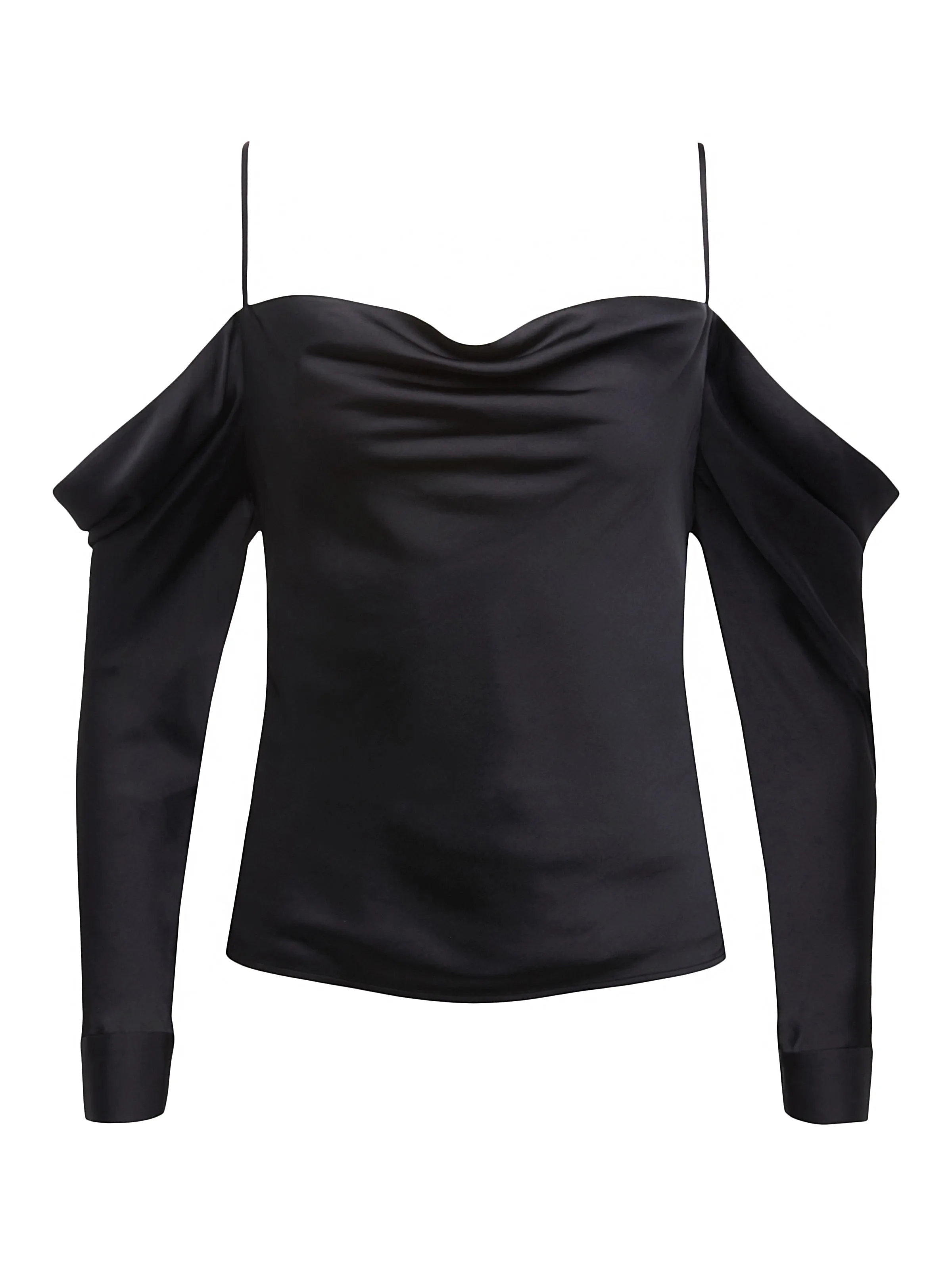 40475eltbk L'AGENCE The Zion Cold Shoulder Blouse