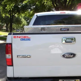 7.5 ENGEL COOLERS Window Decal in Black or Red and Blue