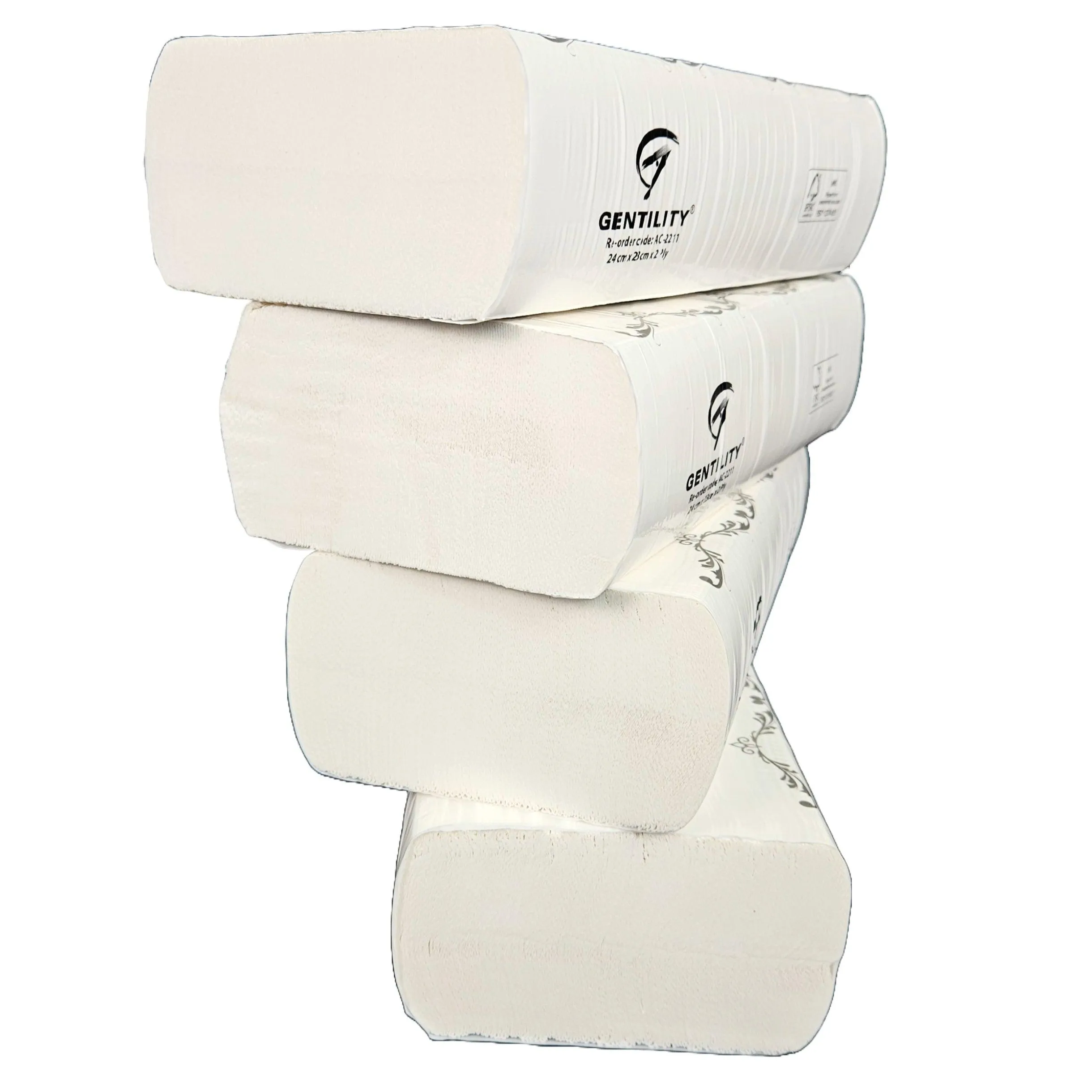 A&C Gentility Ultraslim Hand Paper Towels 23x24cm 2ply 150 Sheets x 16 Packs/Carton AC-2211