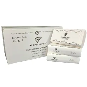 A&C Gentility Ultraslim Hand Paper Towels 23x24cm 2ply 150 Sheets x 16 Packs/Carton AC-2211