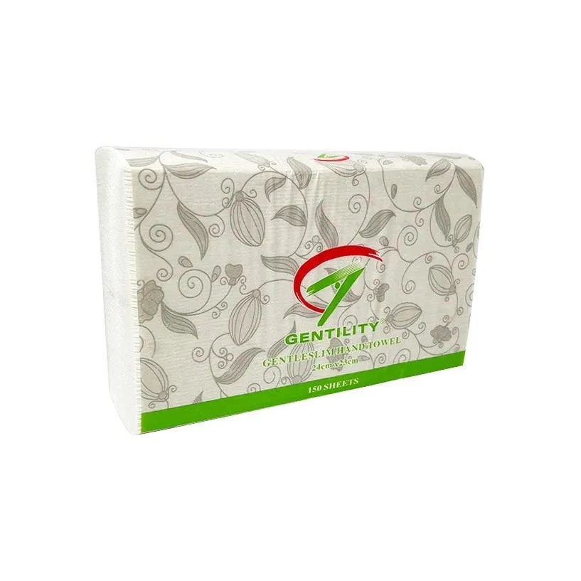 A&C Gentility Ultraslim Hand Paper Towels TAD 23x24cm 1ply 150 Sheets x 16 Packs/Carton AC-0024