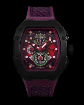 AK47 TW032-D4 (Black/Purple) Purple Leather with Rubber Strap