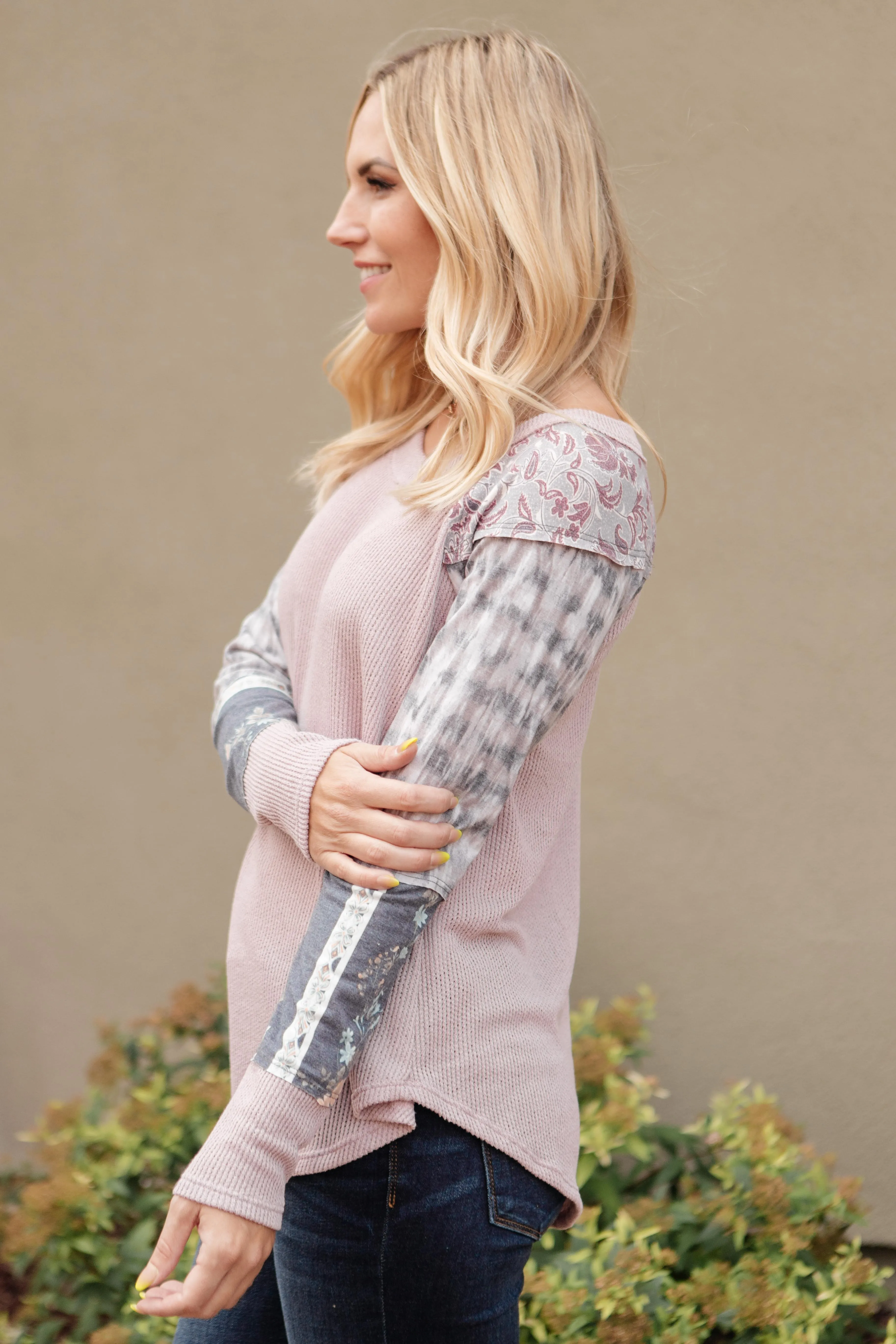 All About The Details Top in Dusty Lavender - On Hand