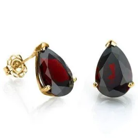 ALLURING 0.7 CARAT TW (2 PCS) GARNET 10K SOLID YELLOW GOLD EARRINGS