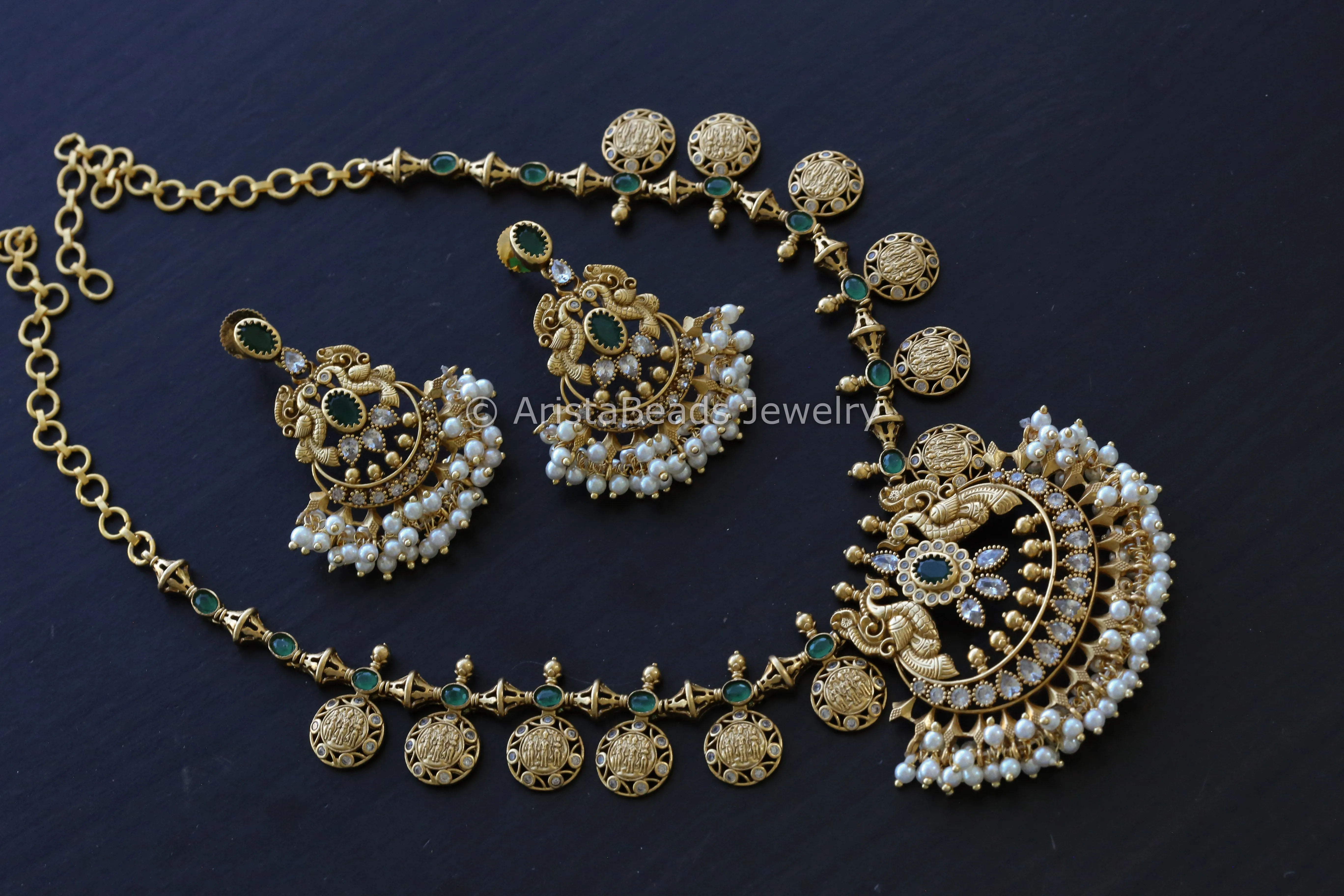 Antique Gold Coin Necklace Set