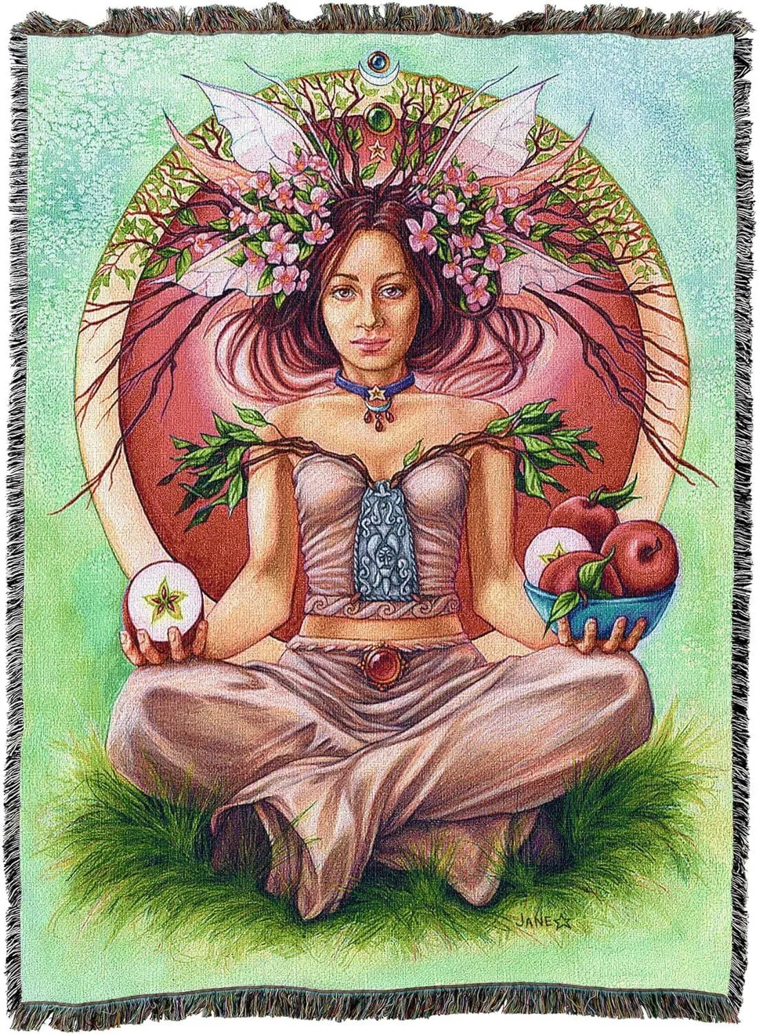 Apple Tree Fae Tapestry Blanket