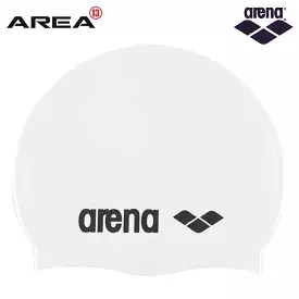 Arena Diamond Silicon Swim Cap | White - Black