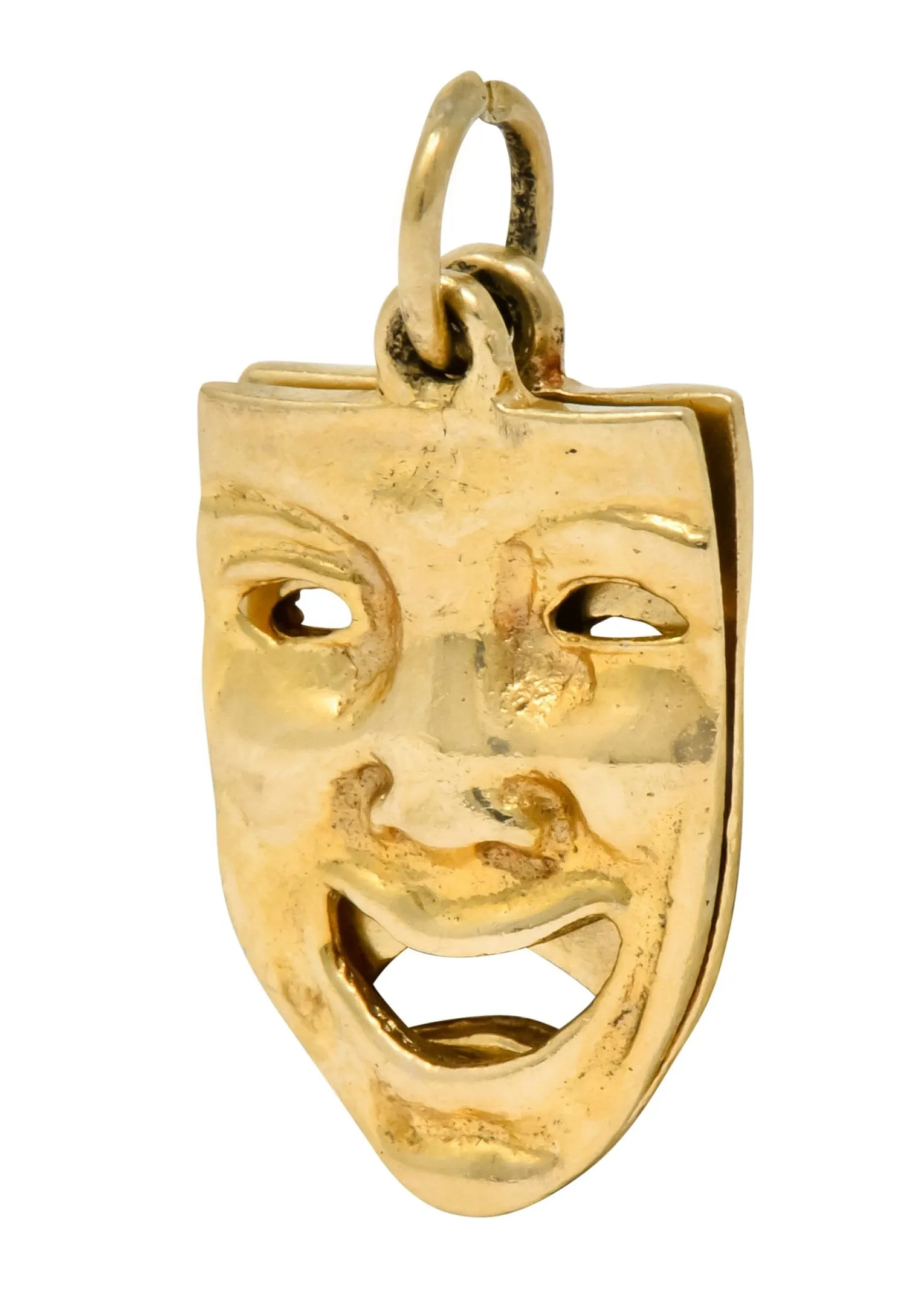 Art Nouveau 14 Karat Greek Tragedy Comedy Theater Mask Charm