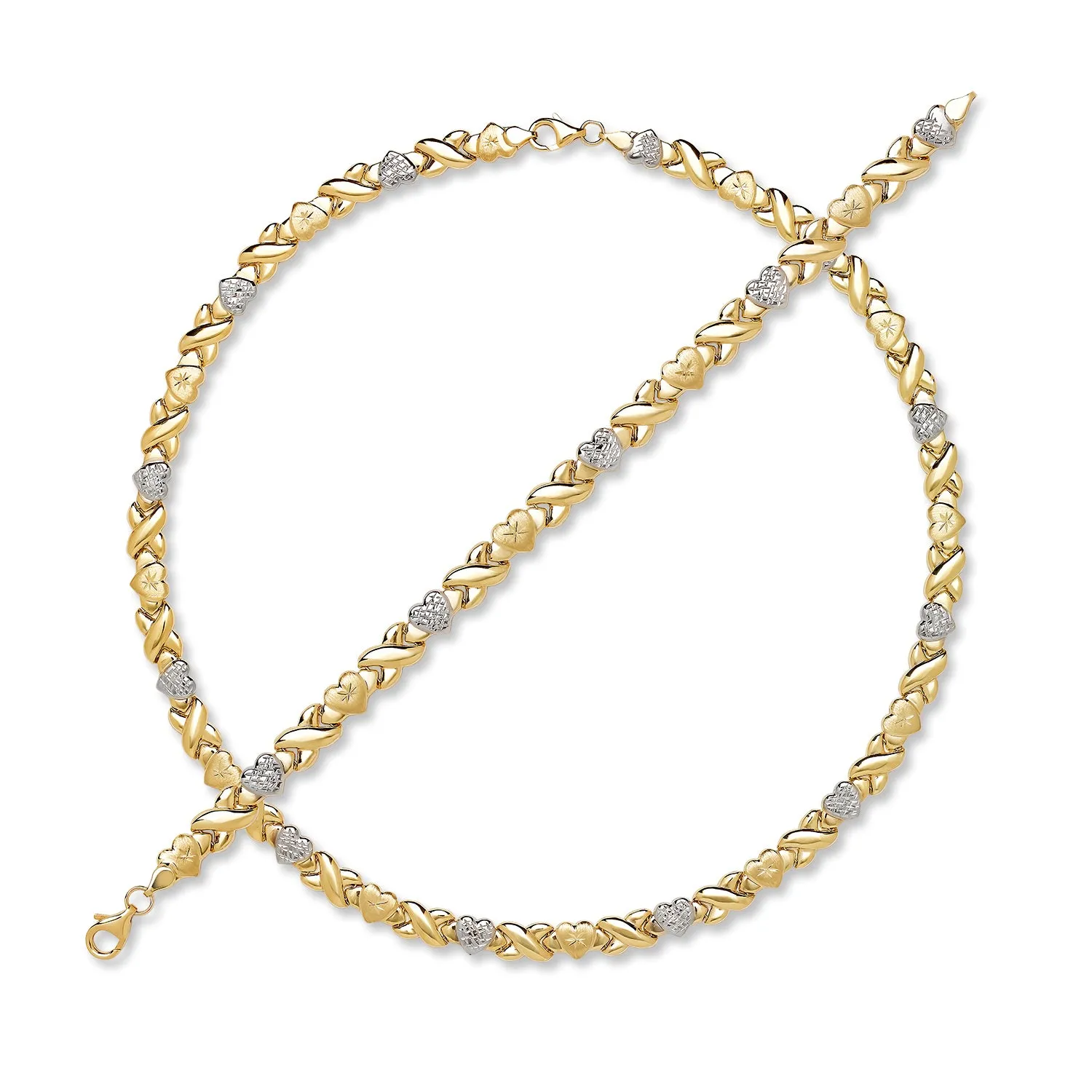 Better Jewelry 10K Yellow Gold XO Set (Bracelet + Necklace)