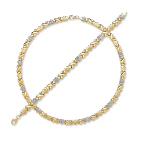 Better Jewelry 10K Yellow Gold XO Set (Bracelet + Necklace)