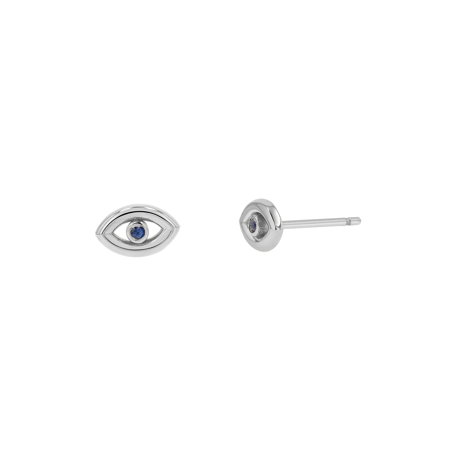 Bezel Set Evil Eye Stud Earrings