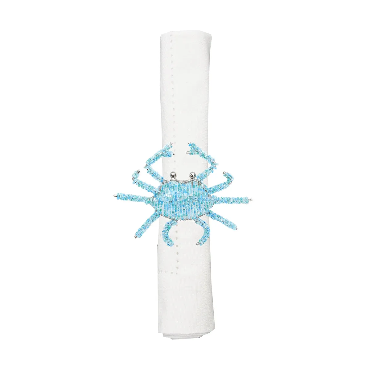 Blue Crab Beaded Napkin Ring