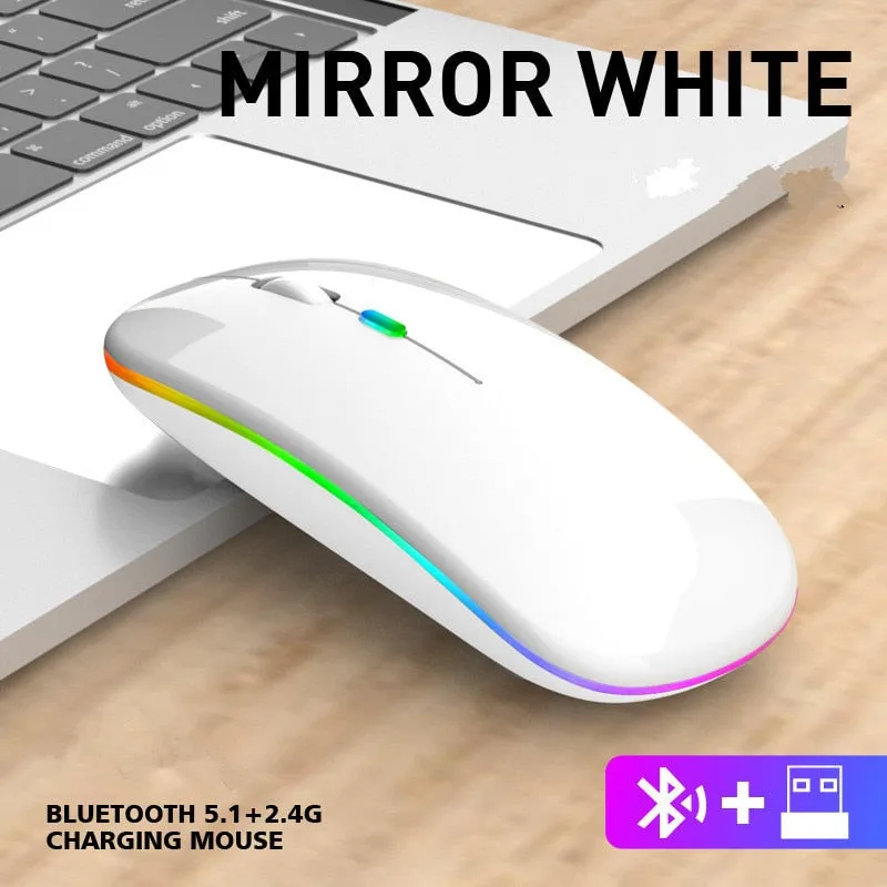 Bluetooth Wireless Mouse Charging Luminous 2.4G USB