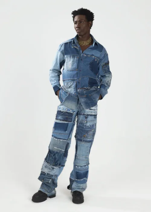 Boyedoe Odeneho II Men's Patchwork Upcycled Denim Set