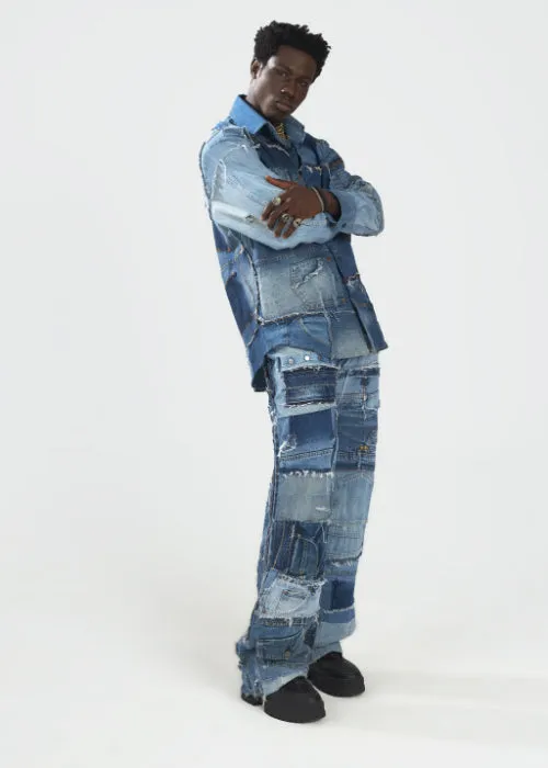 Boyedoe Odeneho II Men's Patchwork Upcycled Denim Set