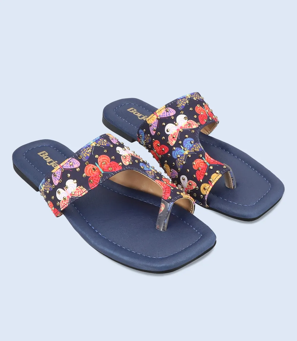 BW9454-NAVY-Women Chappal