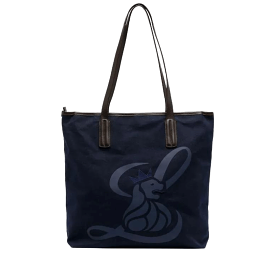 Canvas Lion Shopper - Navy