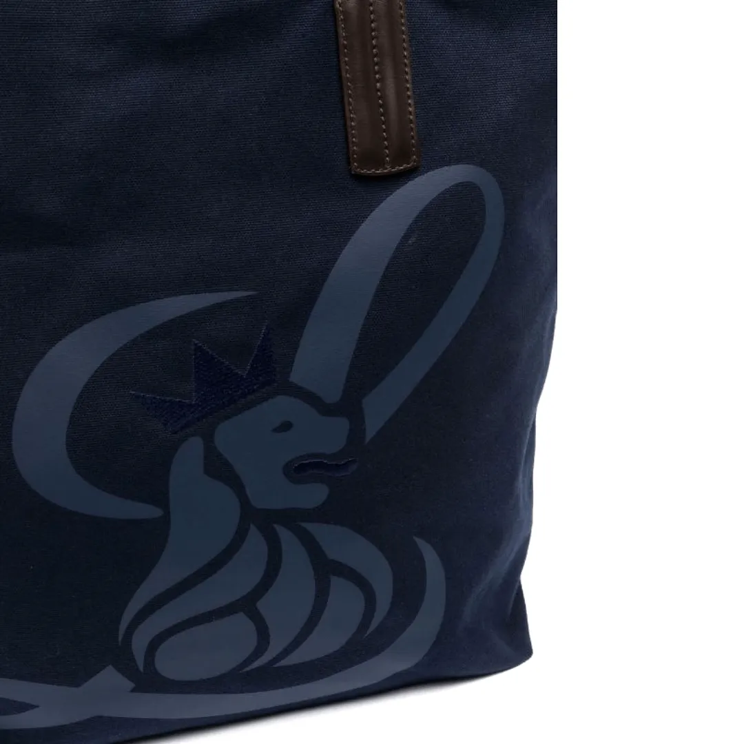 Canvas Lion Shopper - Navy