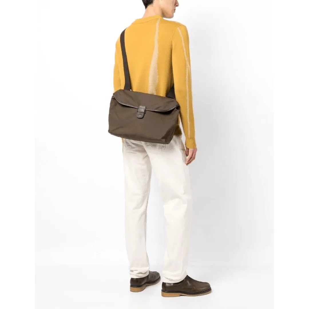 Canvas Plain Messenger Bag - Khaki