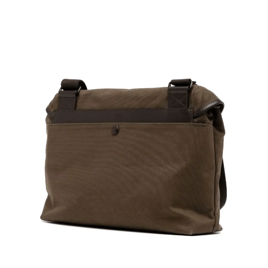 Canvas Plain Messenger Bag - Khaki