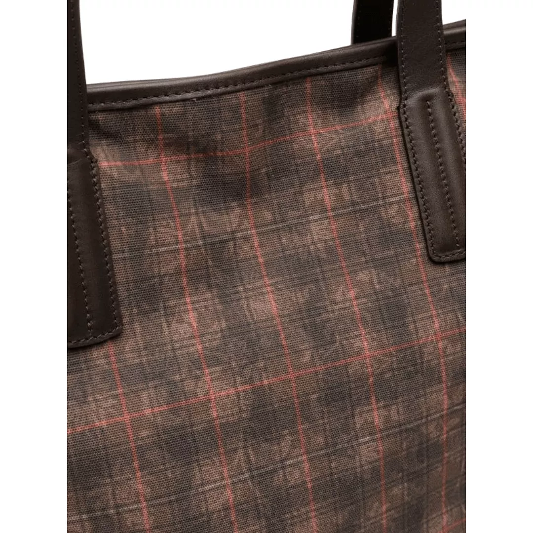 CANVAS TARTAN SHOPPER