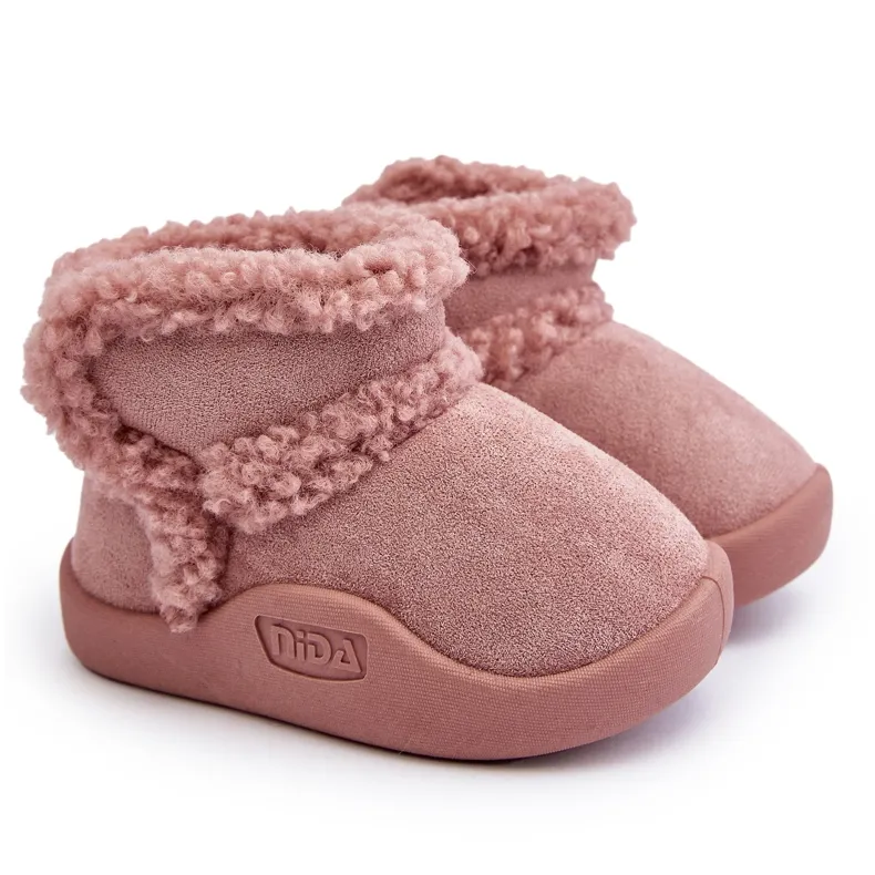 Children's Velcro Snow Boots Pink Unitia