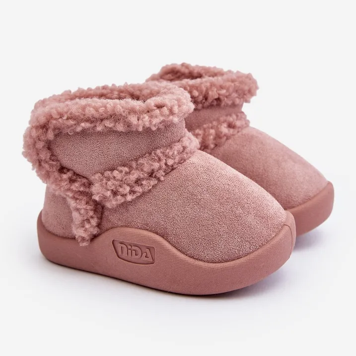 Children's Velcro Snow Boots Pink Unitia