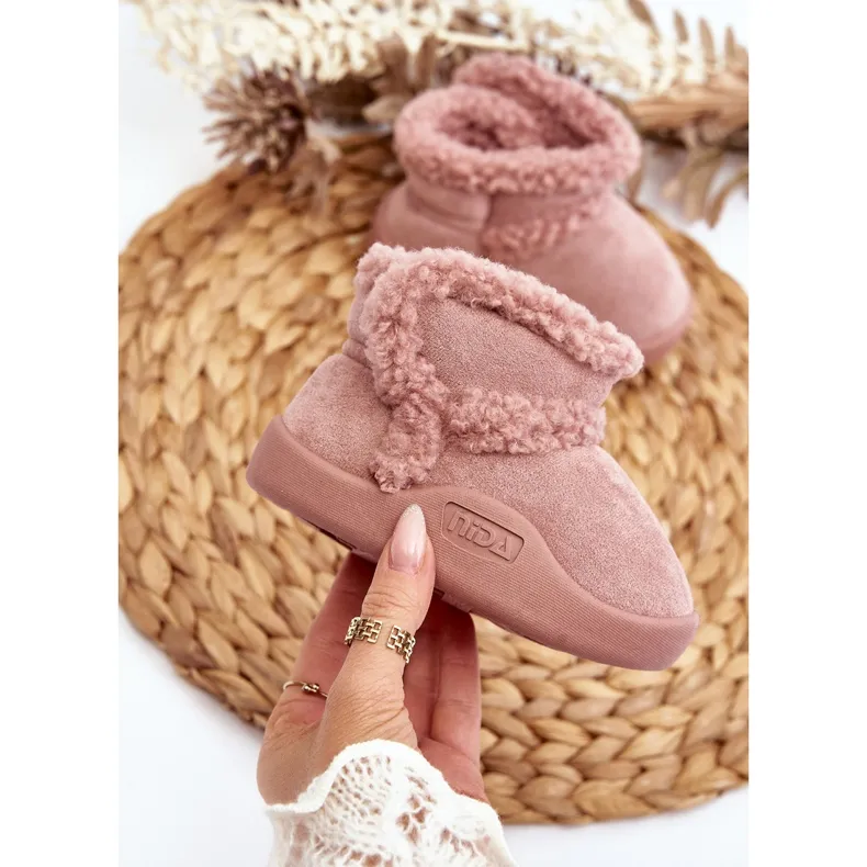 Children's Velcro Snow Boots Pink Unitia