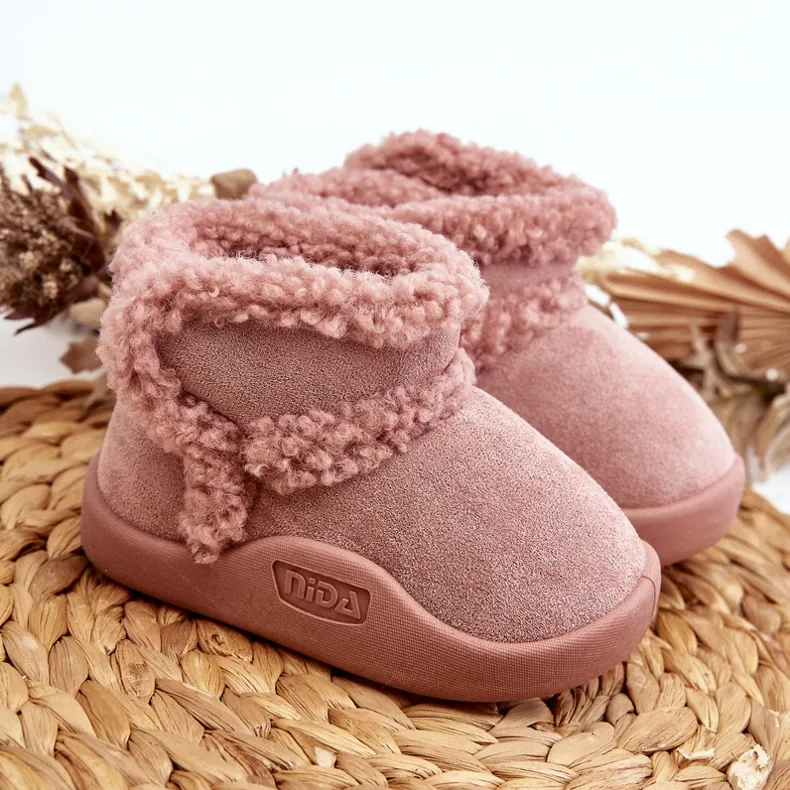 Children's Velcro Snow Boots Pink Unitia