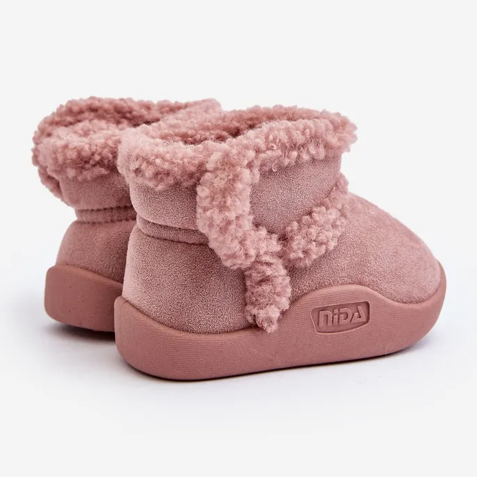 Children's Velcro Snow Boots Pink Unitia