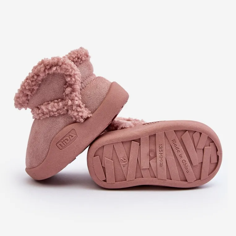 Children's Velcro Snow Boots Pink Unitia