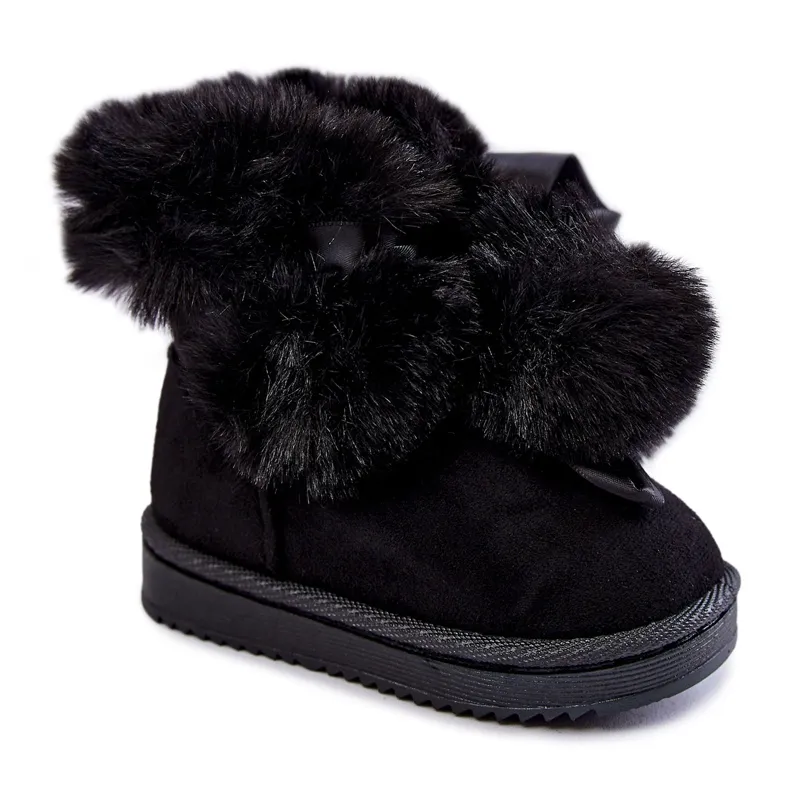 Children's Youth Warm Snow Boots Black Roofy