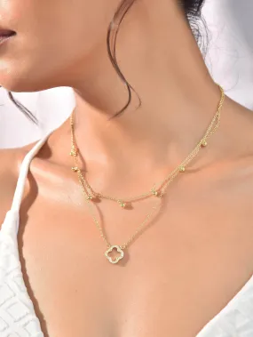 Clover Charm Layered Necklace