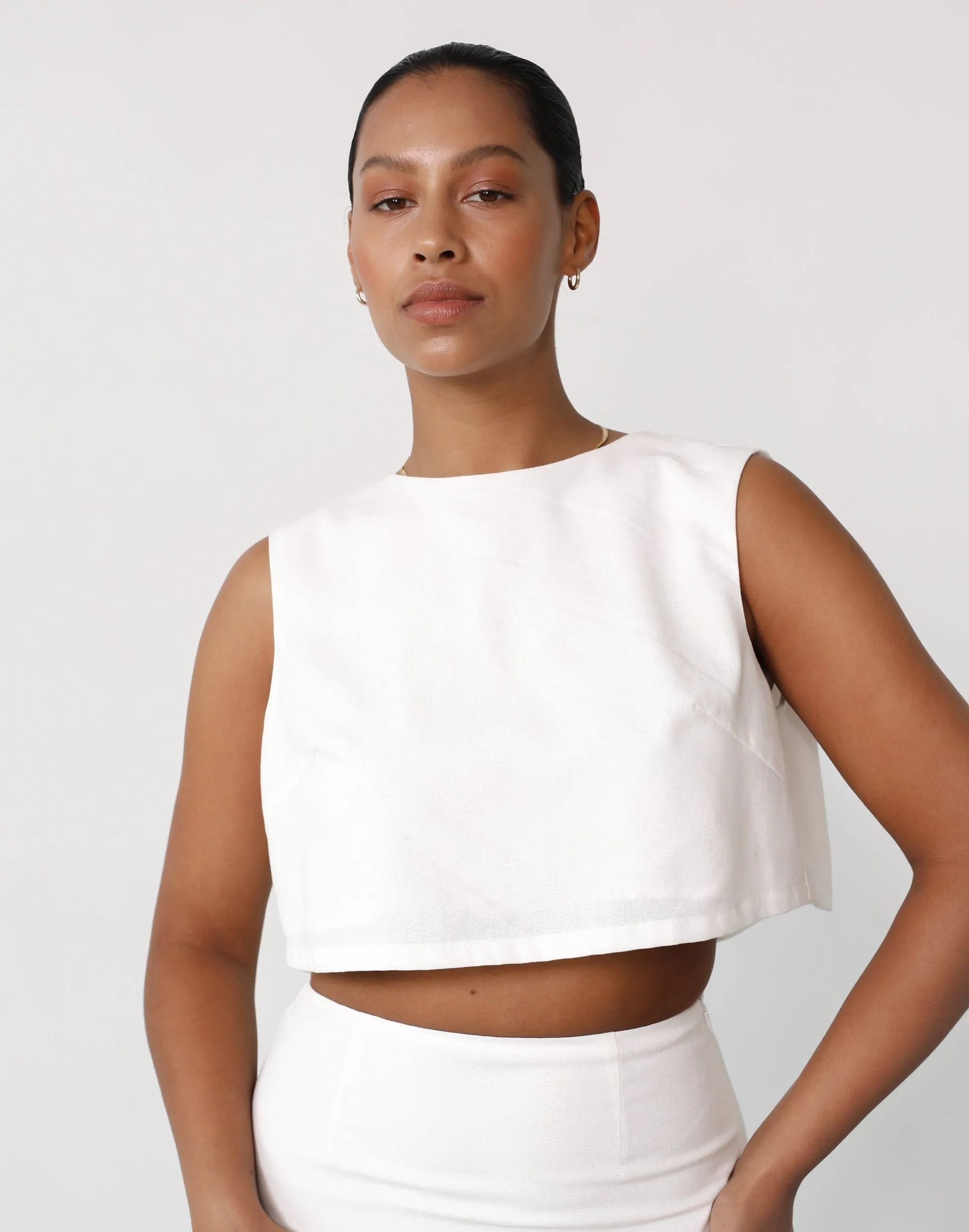 Como Linen Top (White)